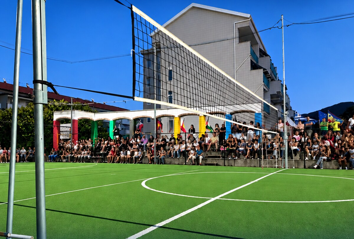 Campo polivalente del Quartiere Berlinguer durante un evento di pallavolo